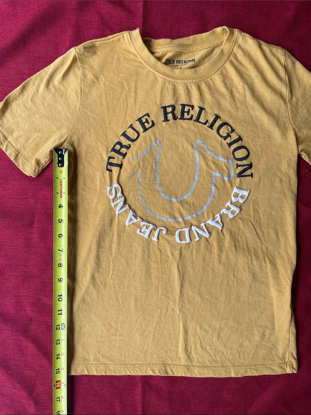 True Religion Yellow Short Sleeve Logo Tee
